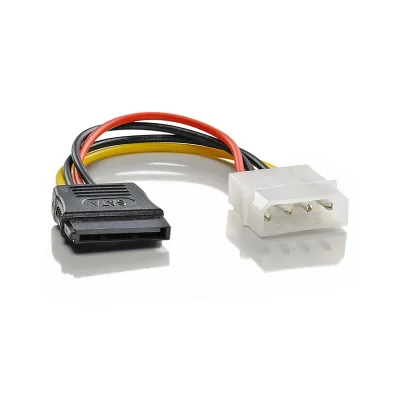 Cabo de Força SATA Plus Cable, 15cm, Preto - PC-STF015