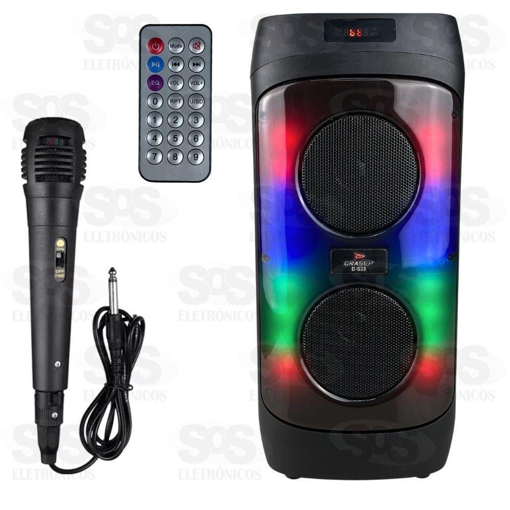 Caixa De Som Karaokê Ds33 30W Bluetooth KaBuM