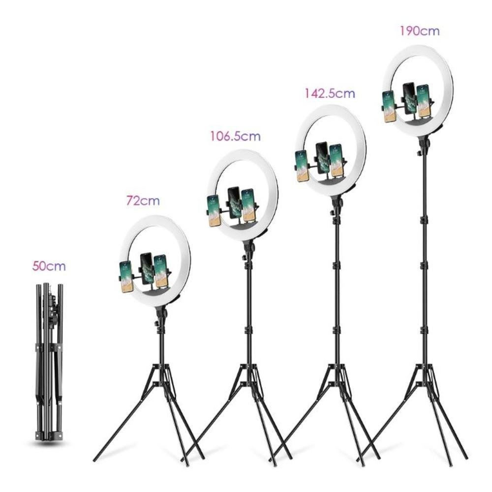 Imagem 4 de 5 do produto Iluminador Circular De Led Ring Light, 45cm, Com Tripé De 2m