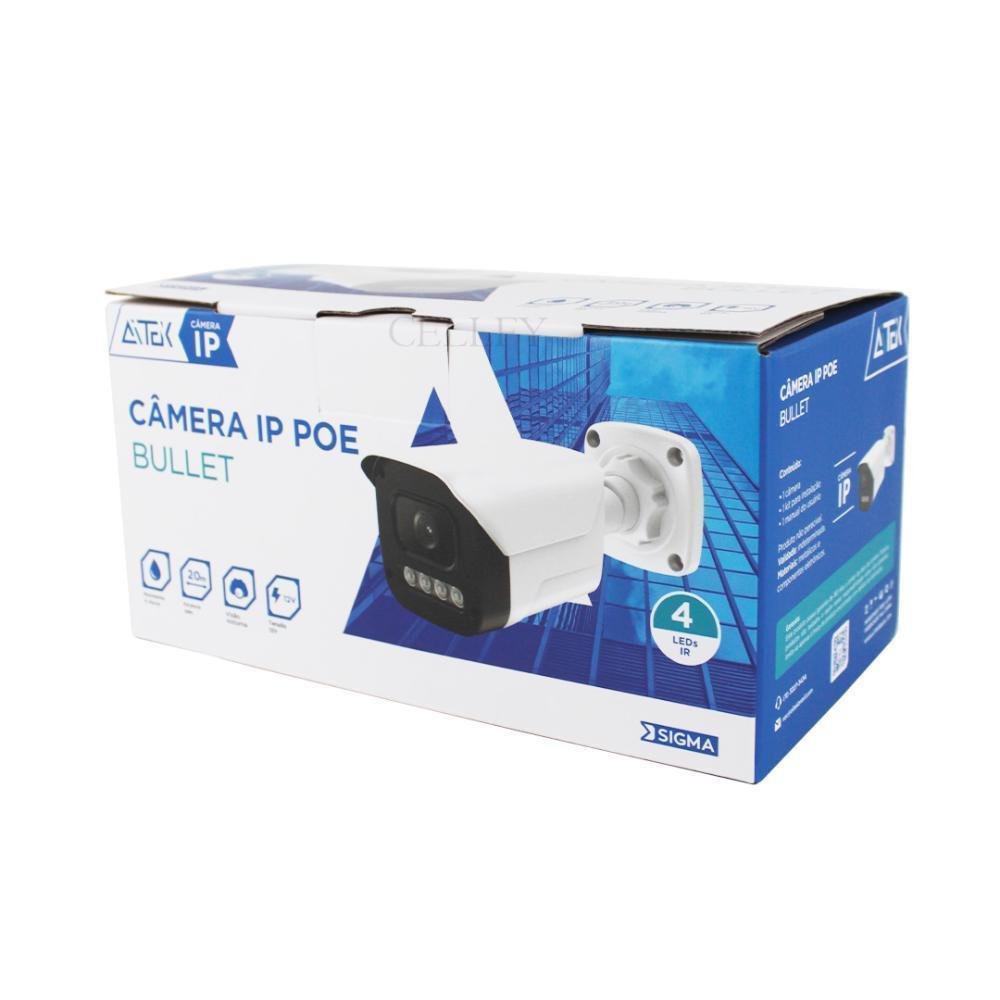 Imagem 2 de 5 do produto Câmera De Monitoramento Segurança Ip Poe Bullet 1080p 12v