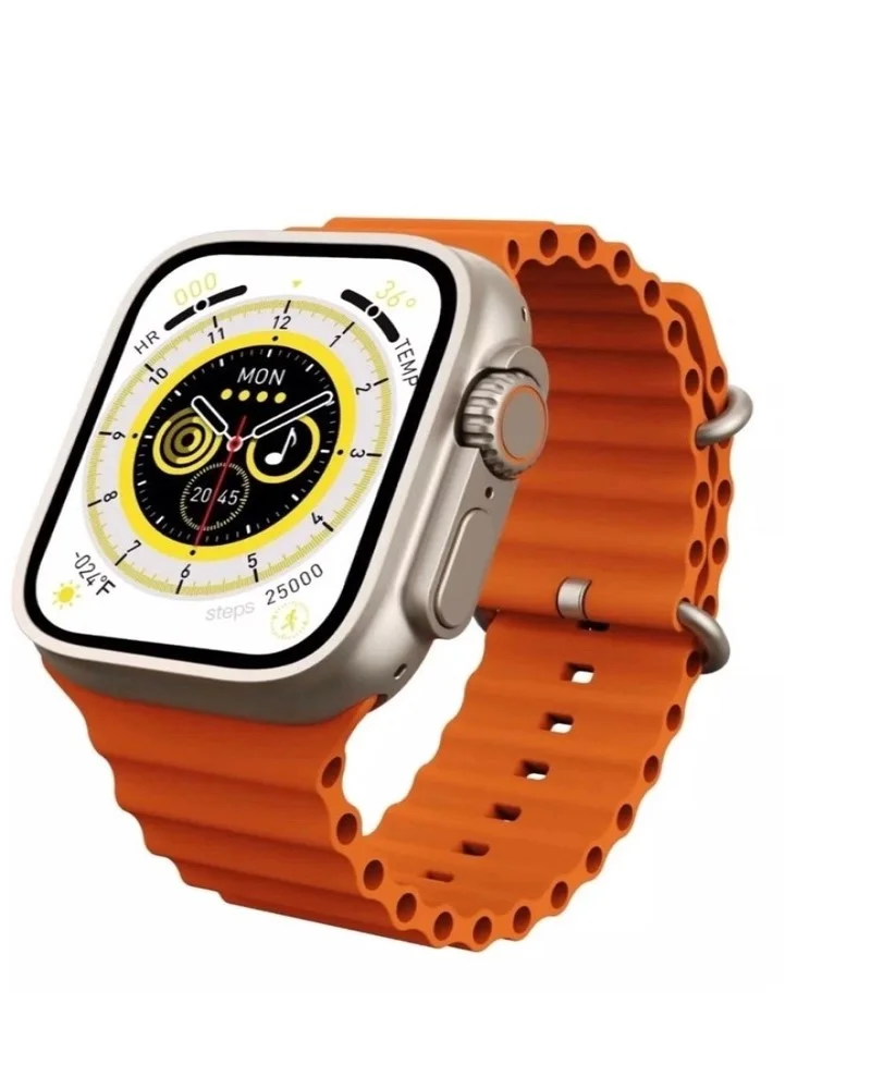 Smartwatch U9 Ultra 9 Microwear, Tela IPS Infinita 2.2", IP68 à prova d'água, NFC, ECG, Oxigênio no Sangue, Fisiologia Feminina, Preto e Prata
