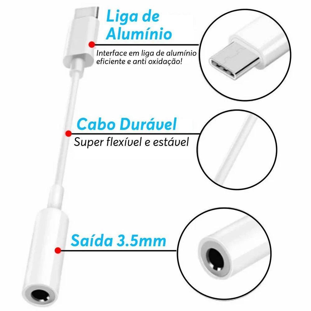 Imagem 2 de 5 do produto Adaptador de Fone de Ouvido USB-C Chroma Tech, Para Samsung Galaxy S20, S21, S22, S23, S24 Plus ,Ultra