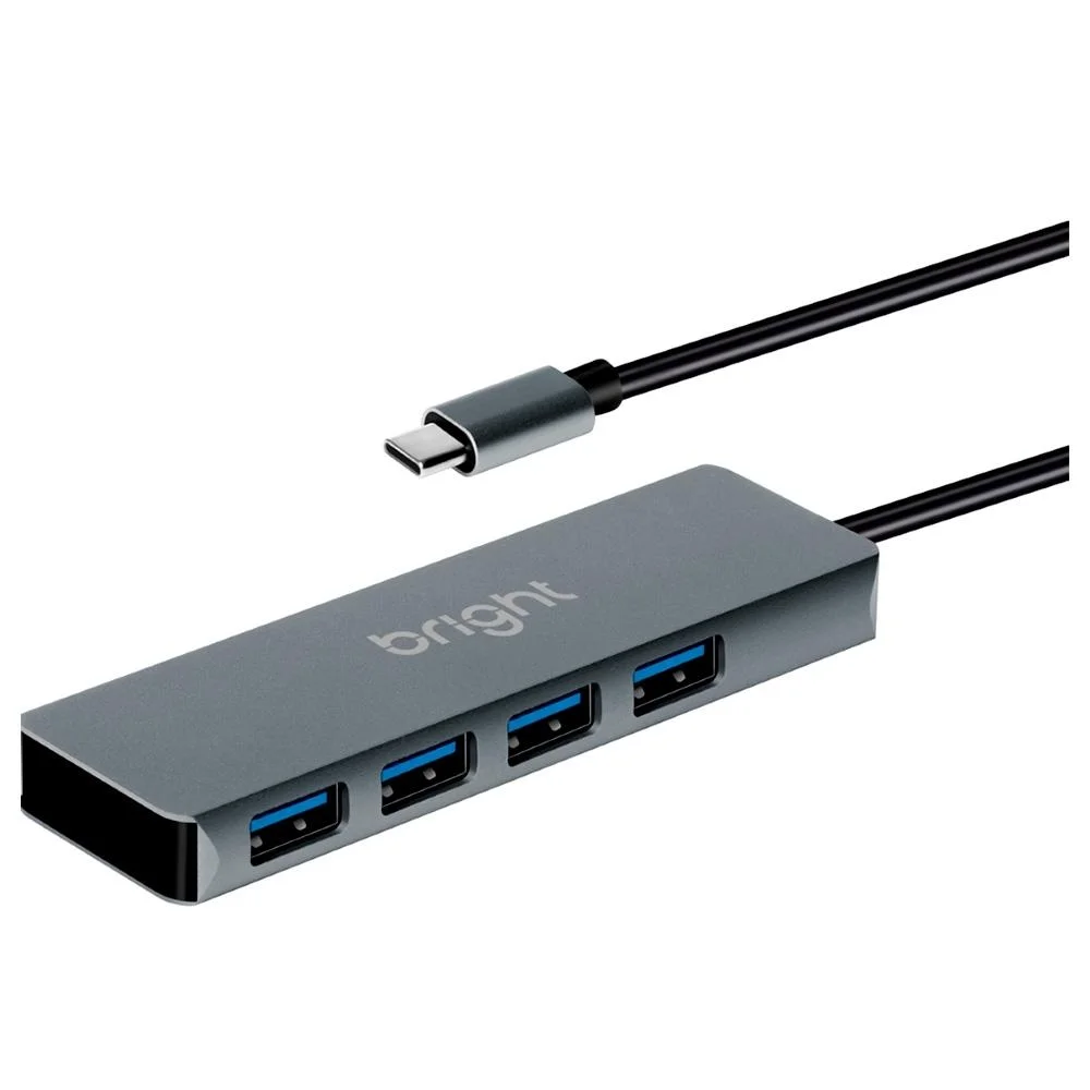 Imagem 4 de 5 do produto HUB USB Bright, Plug Tipo C, 4 Portas Usb 3.0 - Hb001
