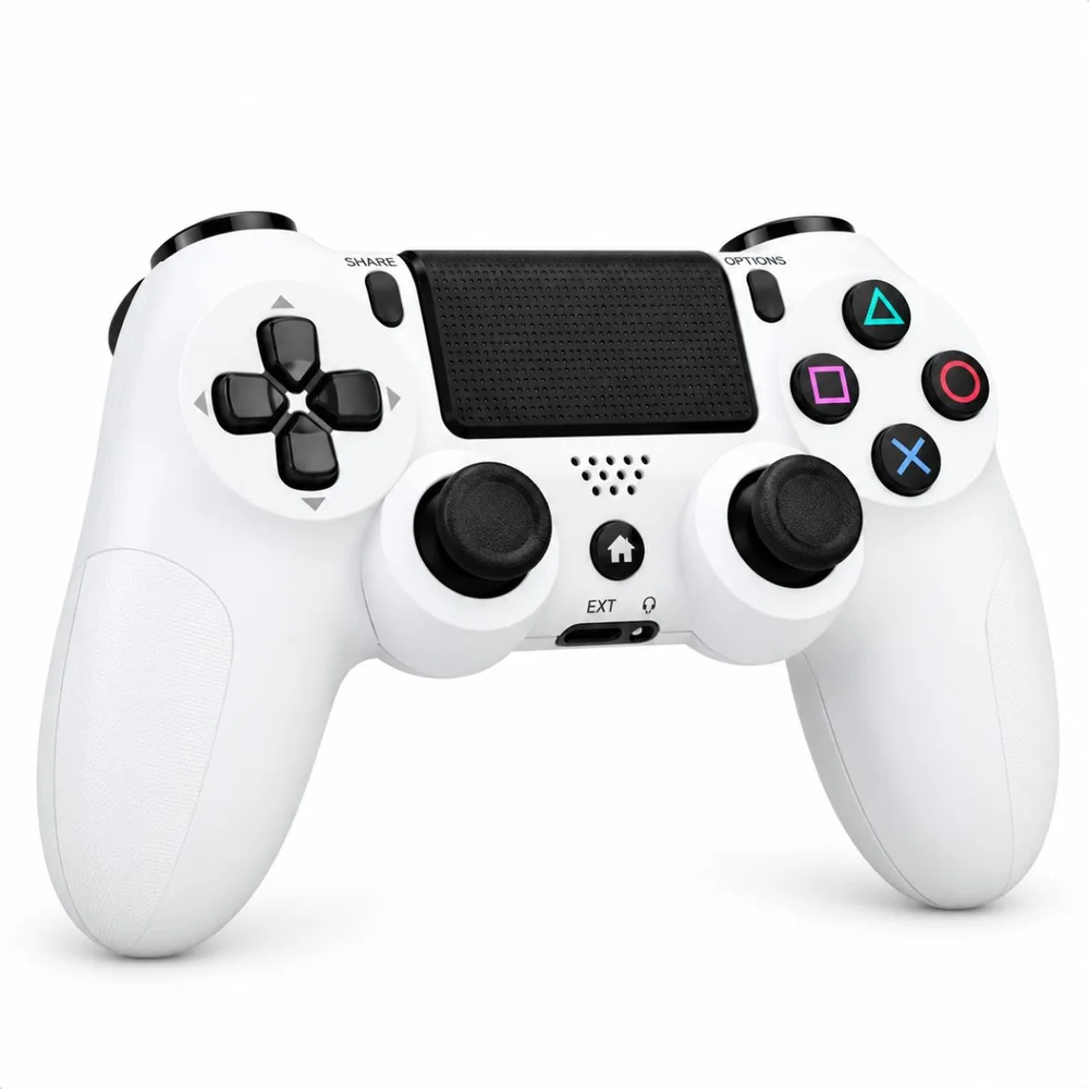 Controle Gamer Sem Fio para PC e PS4 com Vibração, Touchpad, 2 Analógicos e Alto-Falante USB