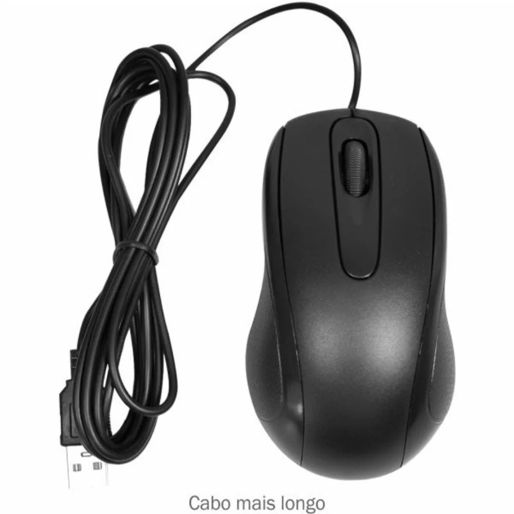 Imagem 3 de 5 do produto Mouse Usb Óptico Mo-m236, K-mex, Cabo 1.90m