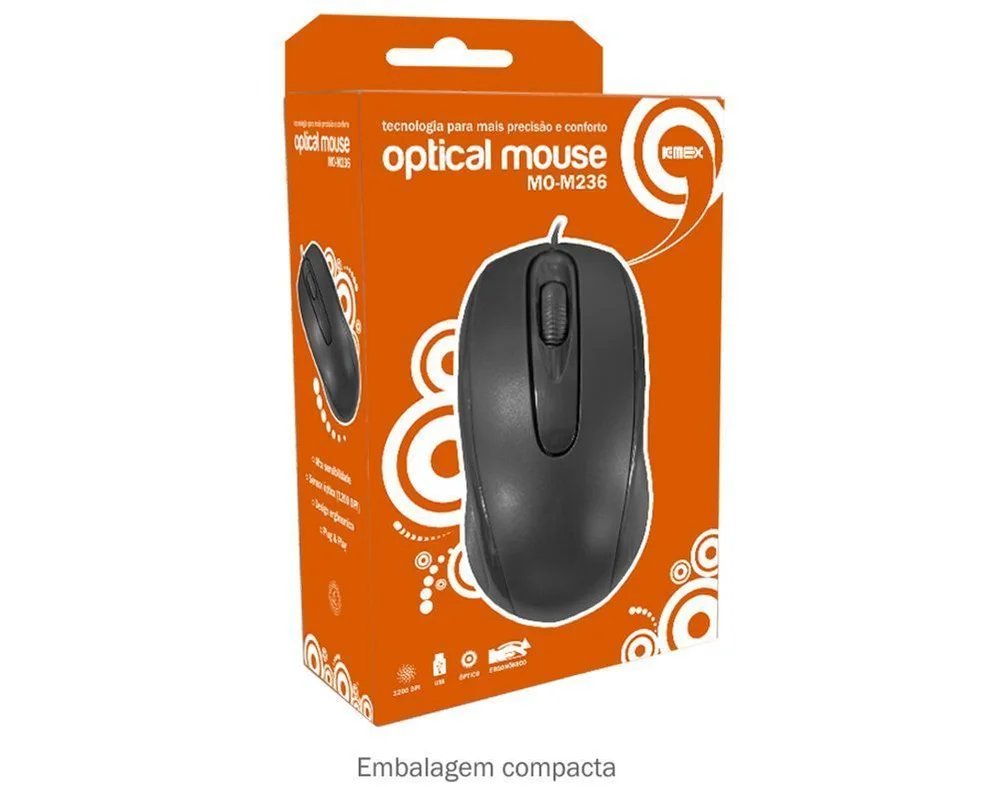 Imagem 5 de 5 do produto Mouse Usb Óptico Mo-m236, K-mex, Cabo 1.90m