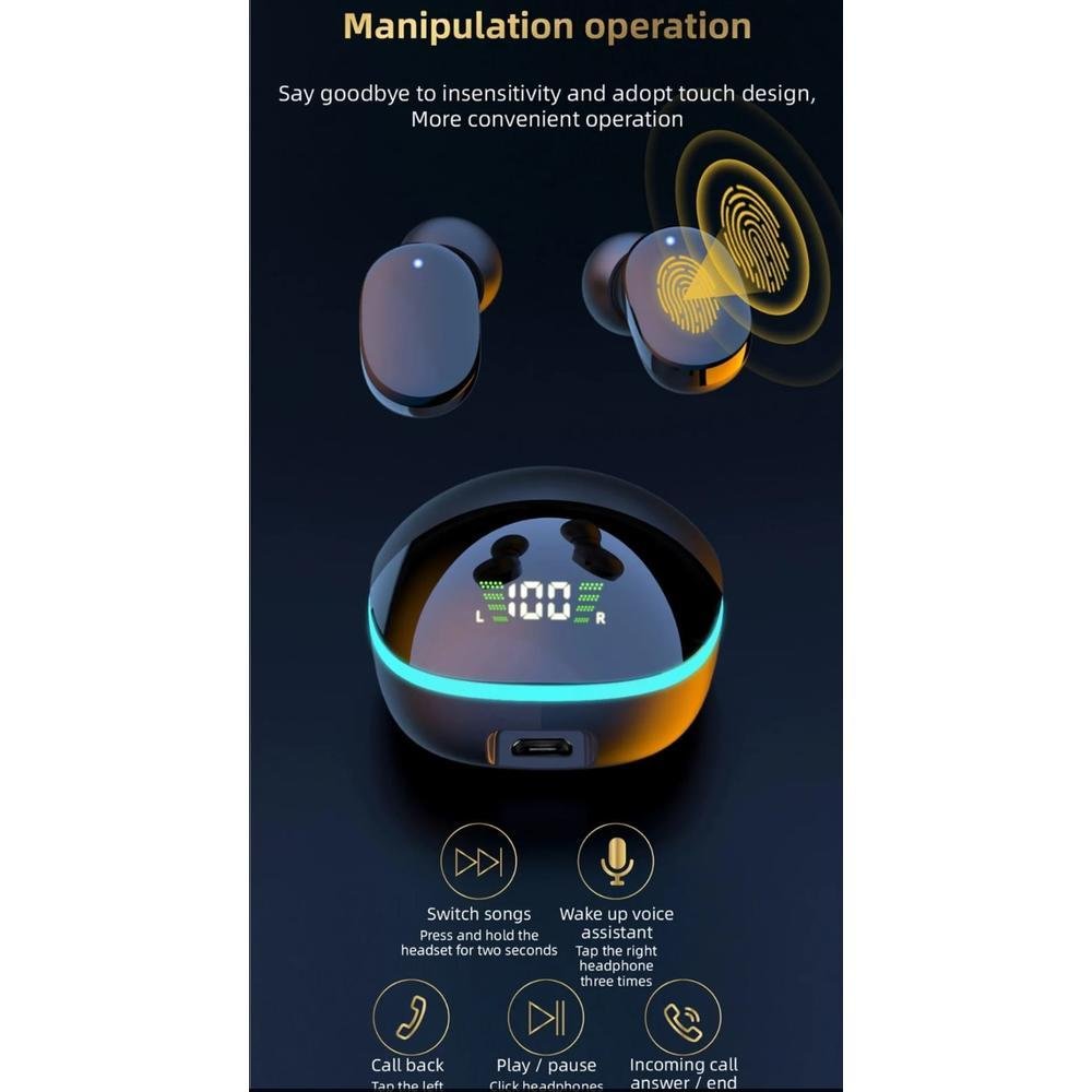Imagem 4 de 5 do produto Fone de Ouvido Opsshopping, Bluetooth, TWS G9s, Resistente à Água, Microfone, Bloqueio de Ruídos, Preto