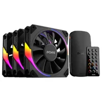 Kit Com 3 Fans Cooler ARGB PCyes Sangue Frio 3 Black Vulcan 120mm 2