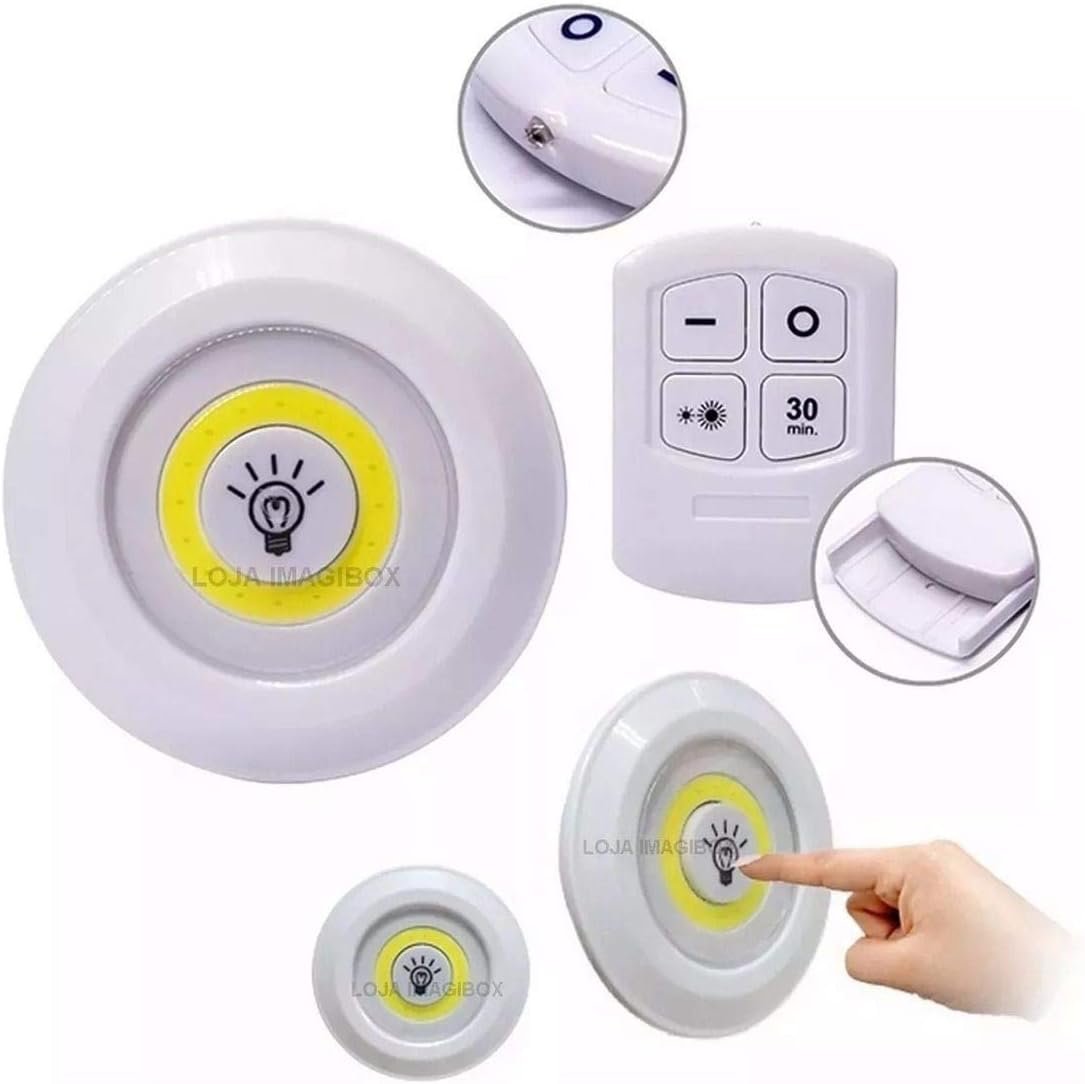 Luminária Lâmpada LED Spot Sem Fio Portátil Controle Remoto