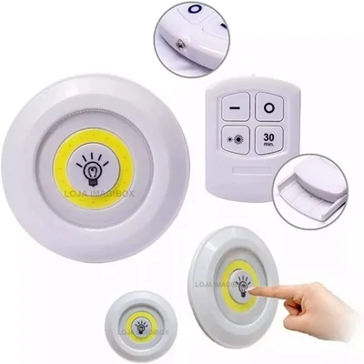 Luminária Lâmpada LED Spot Sem Fio Portátil Controle Remoto