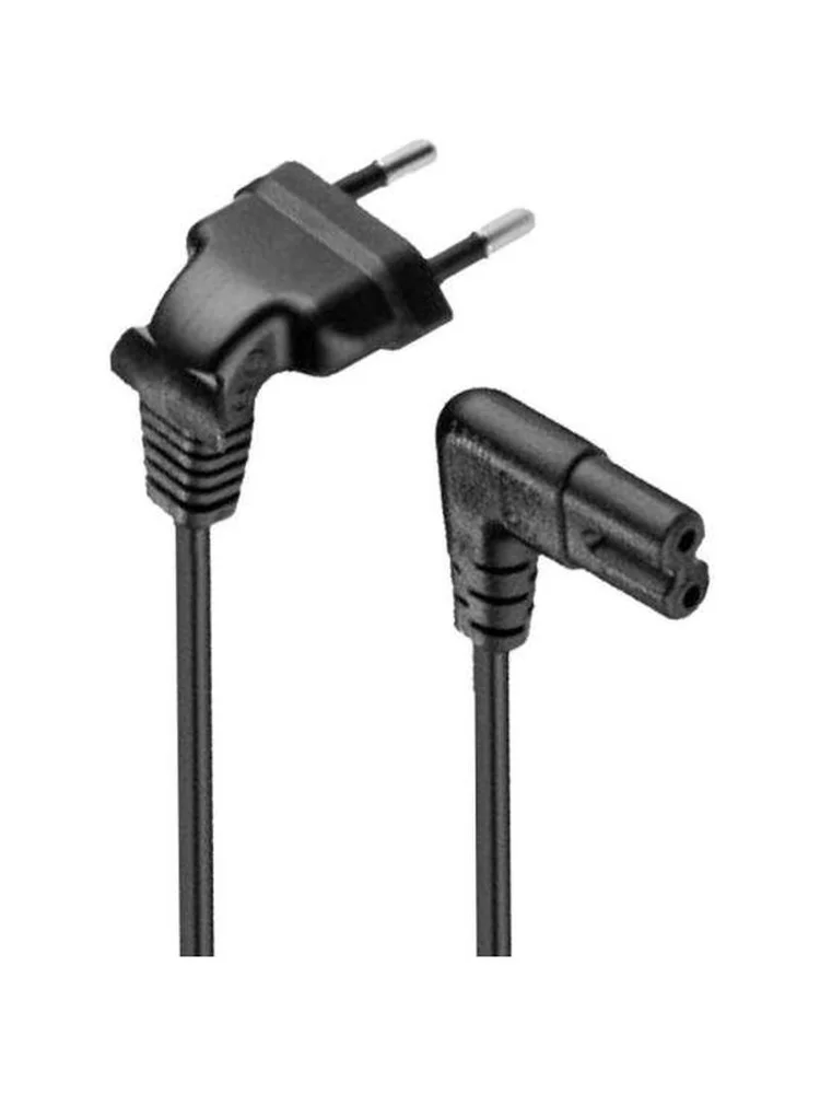 Imagem 4 de 5 do produto Cabo De Força Bipolar 2 Pinos 1.5m 10a 90º Nas Duas Pontas Para Fonte