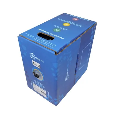 Cabo De Rede Cat5e 100m Azul Lan Puro Cobre Copperlan Norphel