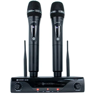 Microfone Sem Fio Dinâmico Kadosh K412m, Bastão Duplo, Com Bateria