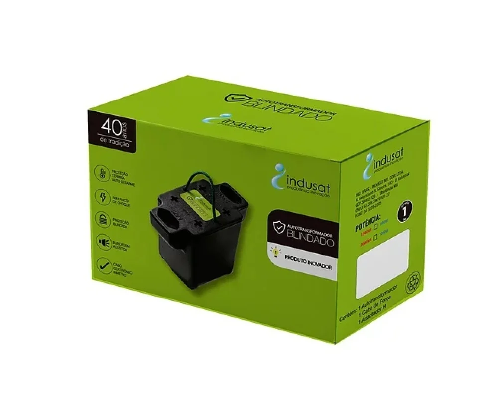 Imagem 3 de 3 do produto Transformador Indusat, 1500VA, Blindado, Bivolt