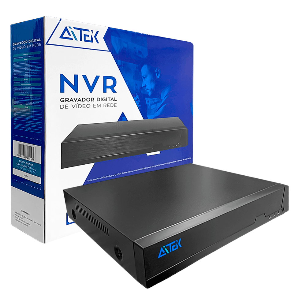 Imagem 2 de 4 do produto Nvr Gravador Segurança Vídeo Digital, Em Rede Poe, C/ 8 Ch 4k