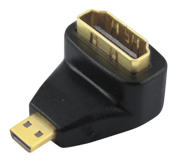 Imagem 2 de 2 do produto Adaptador Micro HDMI Plástico Pix, HDMI Macho x HDMI Femea, 90 Graus