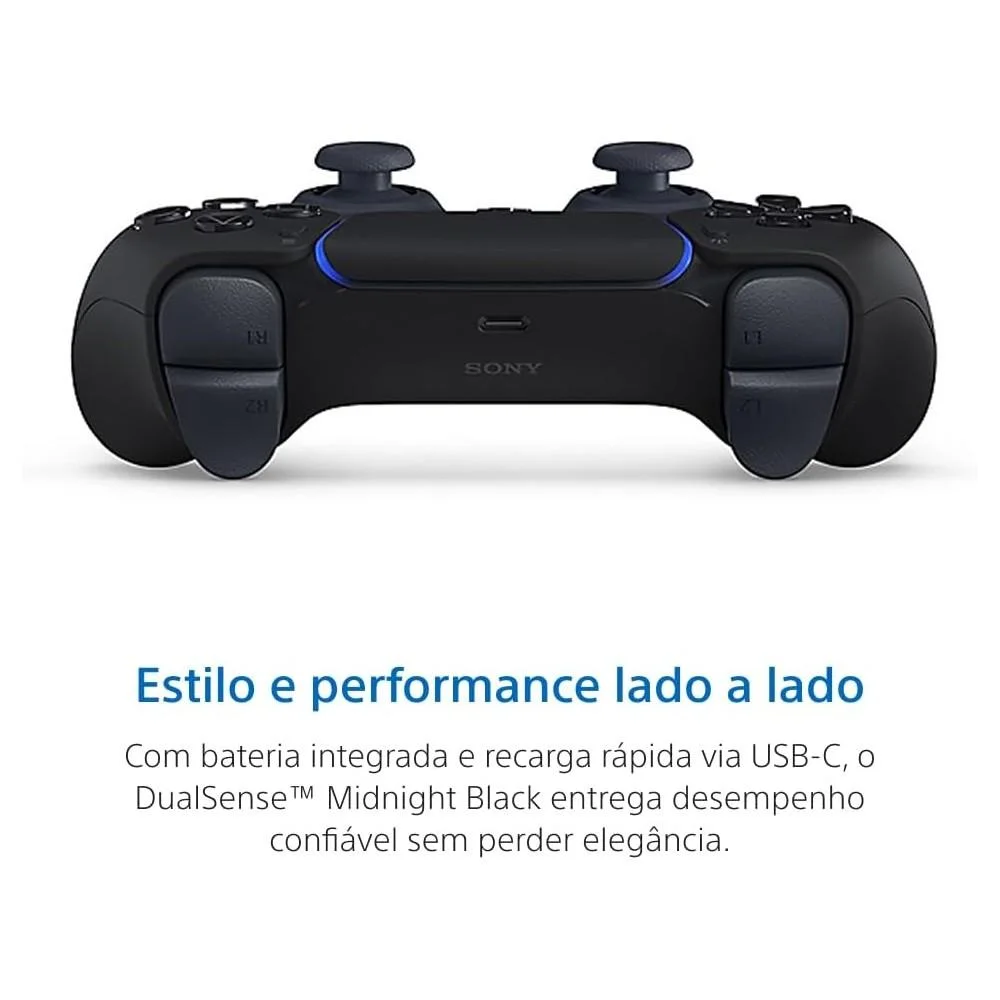 Controle Sony Dualsense Ps5, Sem Fio, Midnight Black Controle Sony Dualsense Ps5, Sem Fio, Midnight Black
