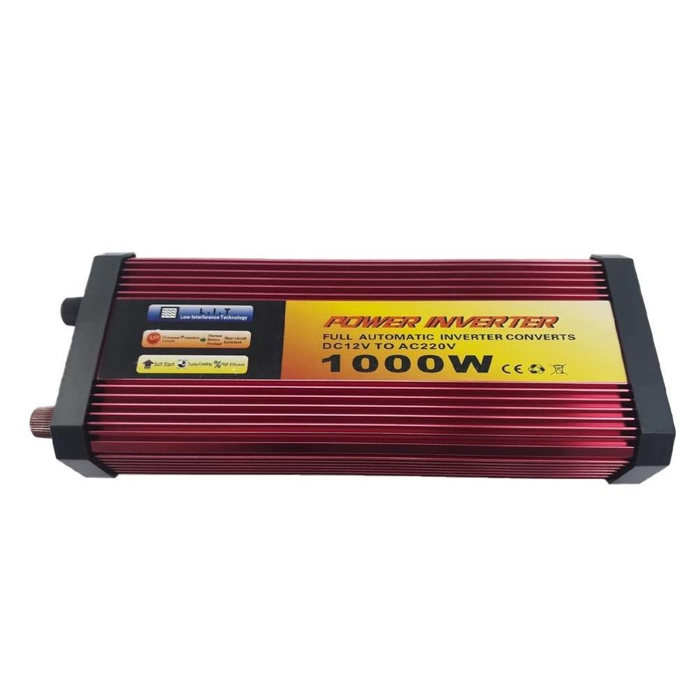 Inversor Tensão 1000w 12v Para 220v Veicular Transformador Conversor Com Tomada Padrão E Usb