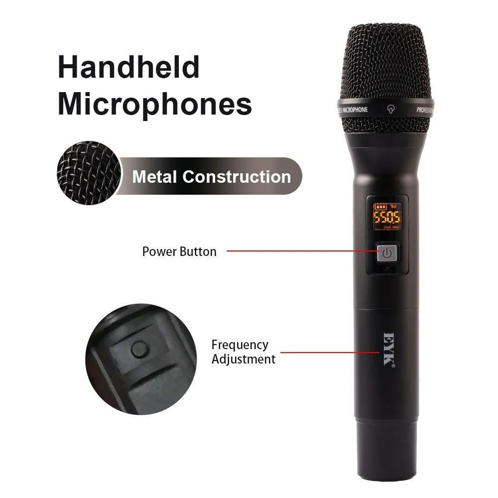 Imagem 4 de 4 do produto Microfone de Mão Sem Fio Com Monitor EYK, Para DSLR, PC, Filmadora, Smartphone