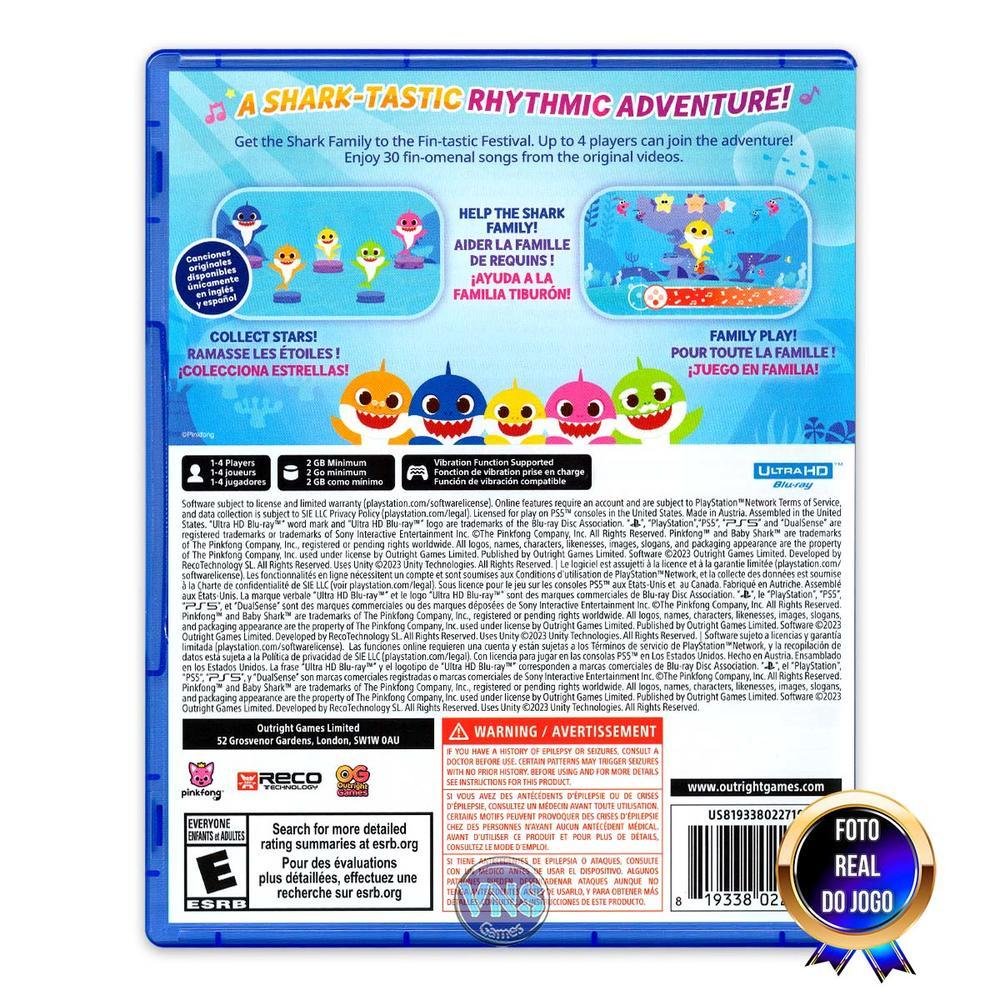 Imagem 2 de 5 do produto Jogo Baby Shark, Sing & Swim Party, Ps5 - Mídia Física