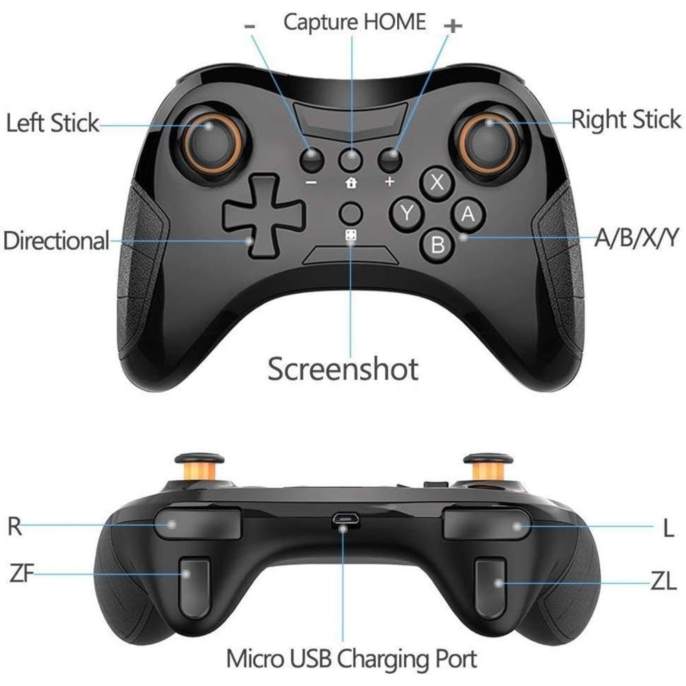 Controle Joystick Sem Fio Dobe Preto KaBuM