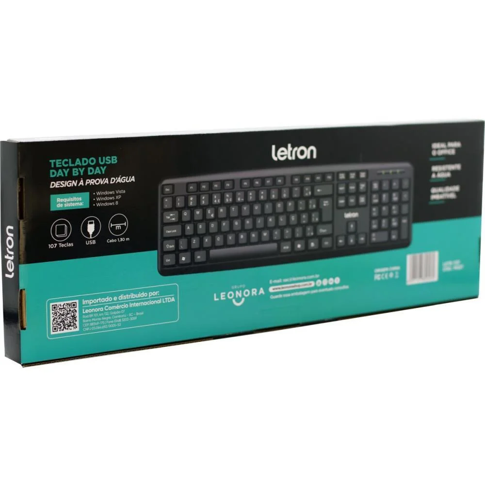 Imagem 3 de 3 do produto Teclado Usb Letron Padrao Day By Day Pt