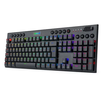 Teclado Mecanico Gamer Redragon Horus, com fio,  RGB, Abnt2, Switch Brown, Preto - K619