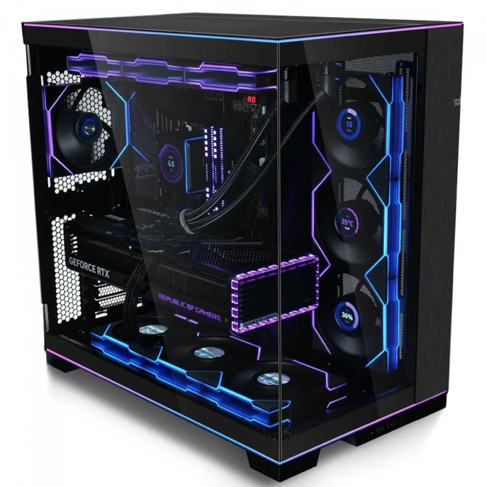 Gabinete Gamer Lian Li O11 Dynamic Evo, Mid Tower, RGB, Frontal, Lateral Vidro Temperado, Sem Fan, Sem Fonte, Preto - O11deRGBx
