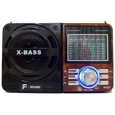 Rádio 9 Faixas Estilo Retrô Fsound Marrom Am Fm Usb Bivolt
