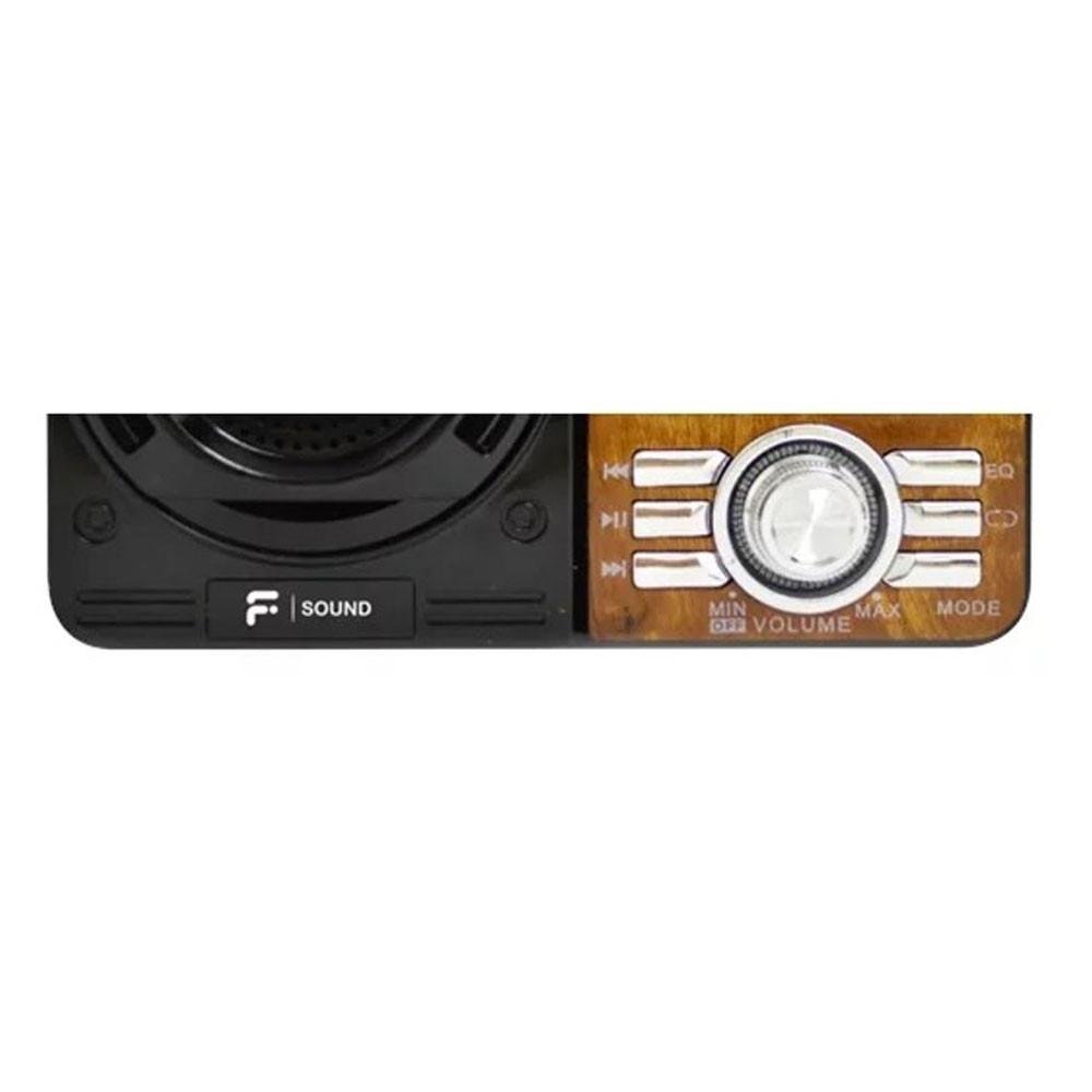 Imagem 2 de 5 do produto Rádio 9 Faixas Estilo Retrô Fsound Marrom Am Fm Usb Bivolt