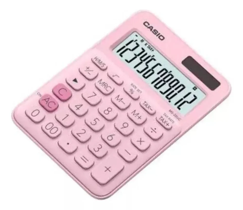 Calculadora De Mesa Casio Ms-20uc Pk Rosa