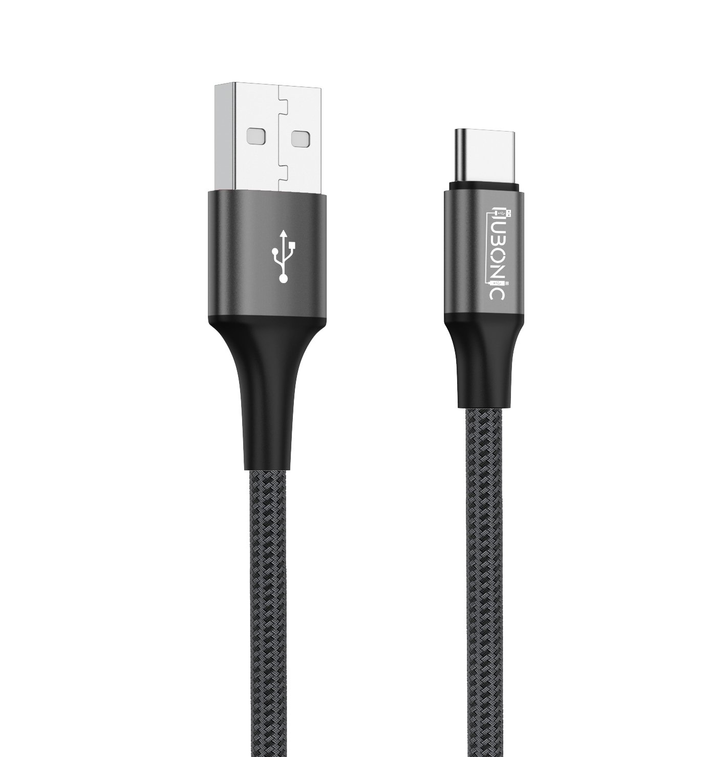 Cabo USB Tipo-C Turbo Hubonic, 2 Metros, Para Carregamento e Transferência de Dados, Nylon, Compatível Android E iPhone Premium