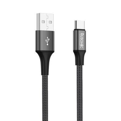 Cabo USB Tipo-C Turbo Hubonic, 2 Metros, Para Carregamento e Transferência de Dados, Nylon, Compatível Android E iPhone Premium