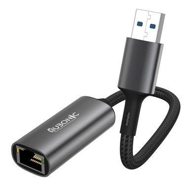 Hubonic Adaptador Usb De Rede Ethernet Rj45 Gigabit 1000mbps Usb 3.0 Liga De Alumínio 20cm