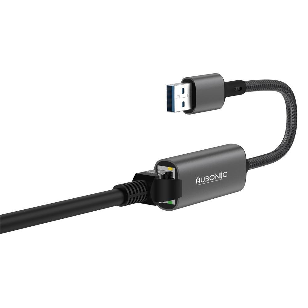 Imagem 2 de 2 do produto Hubonic Adaptador Usb De Rede Ethernet Rj45 Gigabit 1000mbps Usb 3.0 Liga De Alumínio 20cm