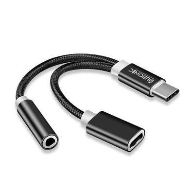 Hubonic Adaptador Fone De Ouvido Usb C Para P2 3.5mm Áudio Com Entrada Para Carregamento  Pd 60w