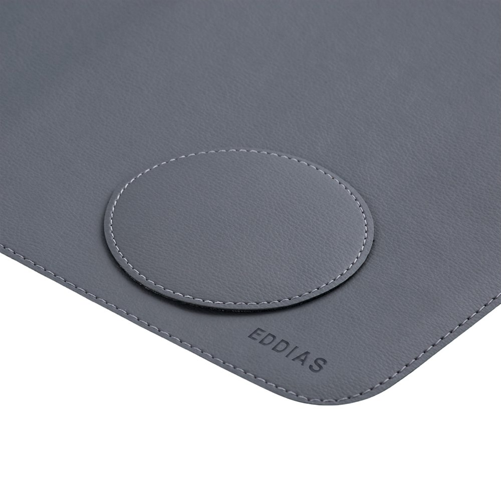 Mouse Pad Desk Pad Eddias (900x400) 90x40cm Em Couro Ecológico Minimalista Mesa Extra Grande - Grafite