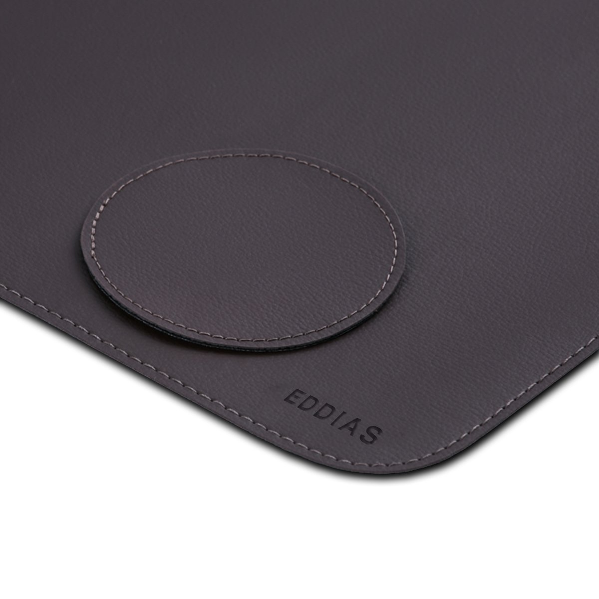 Mouse Pad Desk Pad Eddias 90x40cm, Couro Ecológico, Minimalista, Mesa Extra Grande, Café