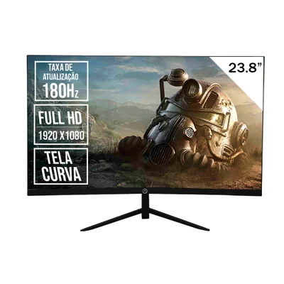 Monitor Gamer Brazilpc 23.8 Full HD, 180Hz, Curvo, R1500, Preto