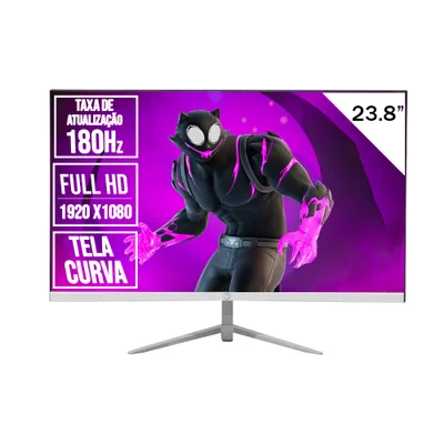 Monitor Gamer Brazilpc 23.8 Polegadas Fullhd, 180hz, Curvo, R1500, Branco, 24r15, Widescreen