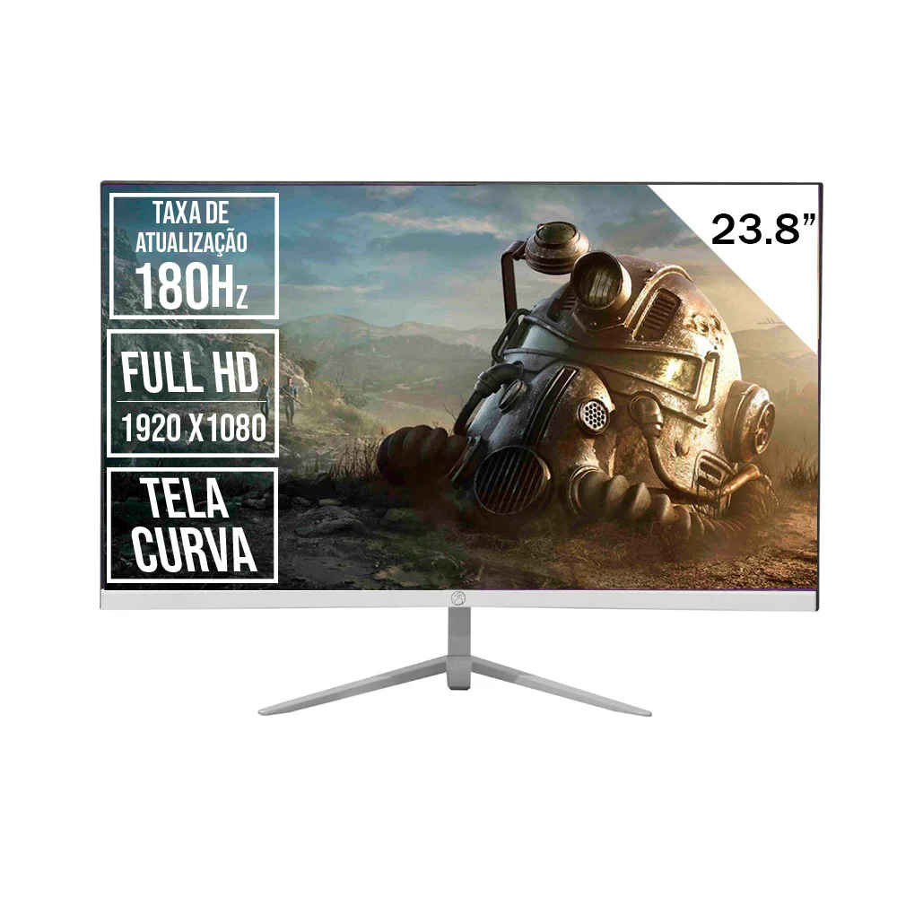 Imagem 5 de 5 do produto Monitor Gamer Brazilpc 23.8 Polegadas Fullhd, 180hz, Curvo, R1500, Branco, 24r15, Widescreen