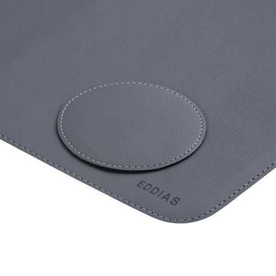 Mouse Pad Desk Pad Eddias (700x300mm) 70x30cm Em Couro Ecológico Minimalista Mesa Grande - Grafite