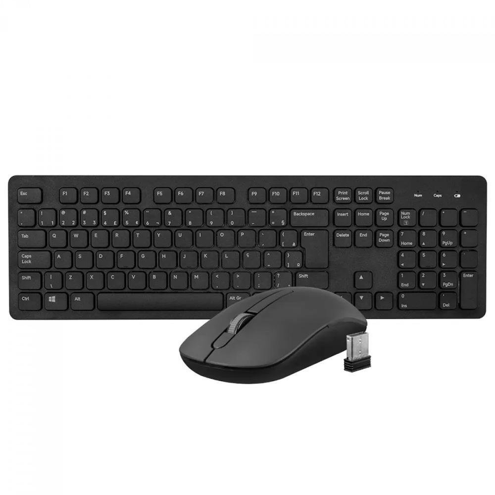 Teclado E Mouse Sem Fio Akko Akp104 Compacto Preto Abnt2