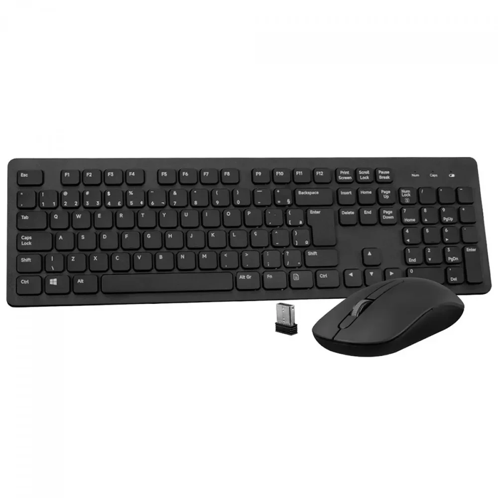 Imagem 3 de 5 do produto Teclado E Mouse Sem Fio Akko Akp104 Compacto Preto Abnt2