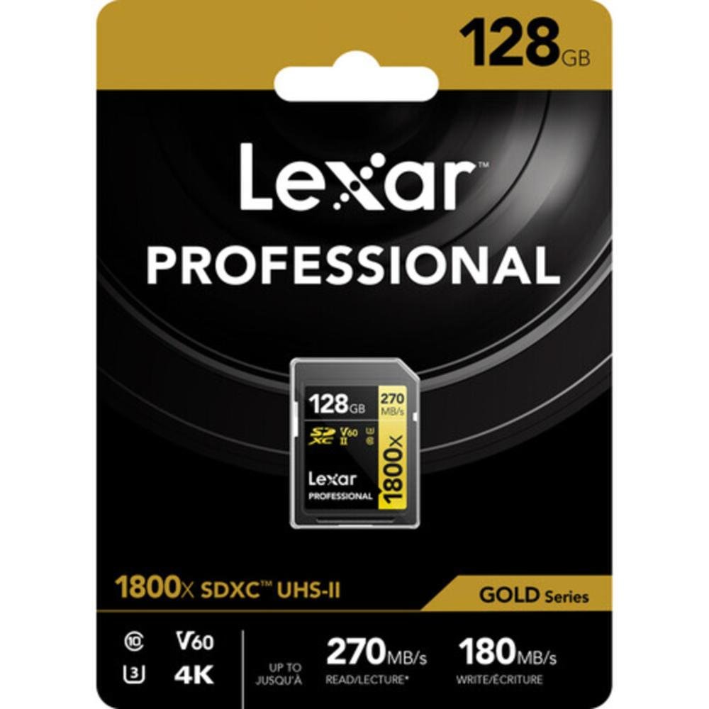 Imagem 2 de 3 do produto Cartão De Memória Lexar Sd Xc 128gb 270mb/s Uhs-ii V60 1800x Lsd1800128g-bnnnu