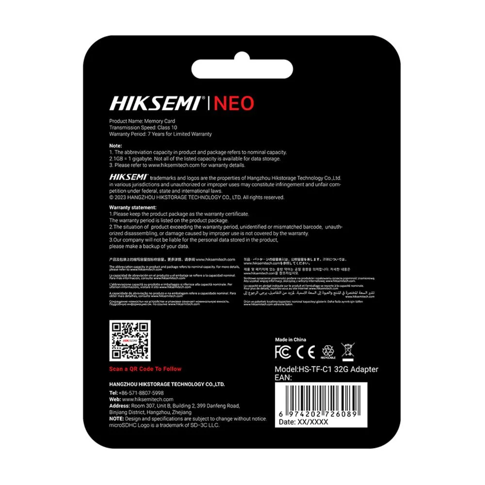 Cartão De Memória Micro Sd 32gb + Adap Clas 10 Uhs-i Hiksemi