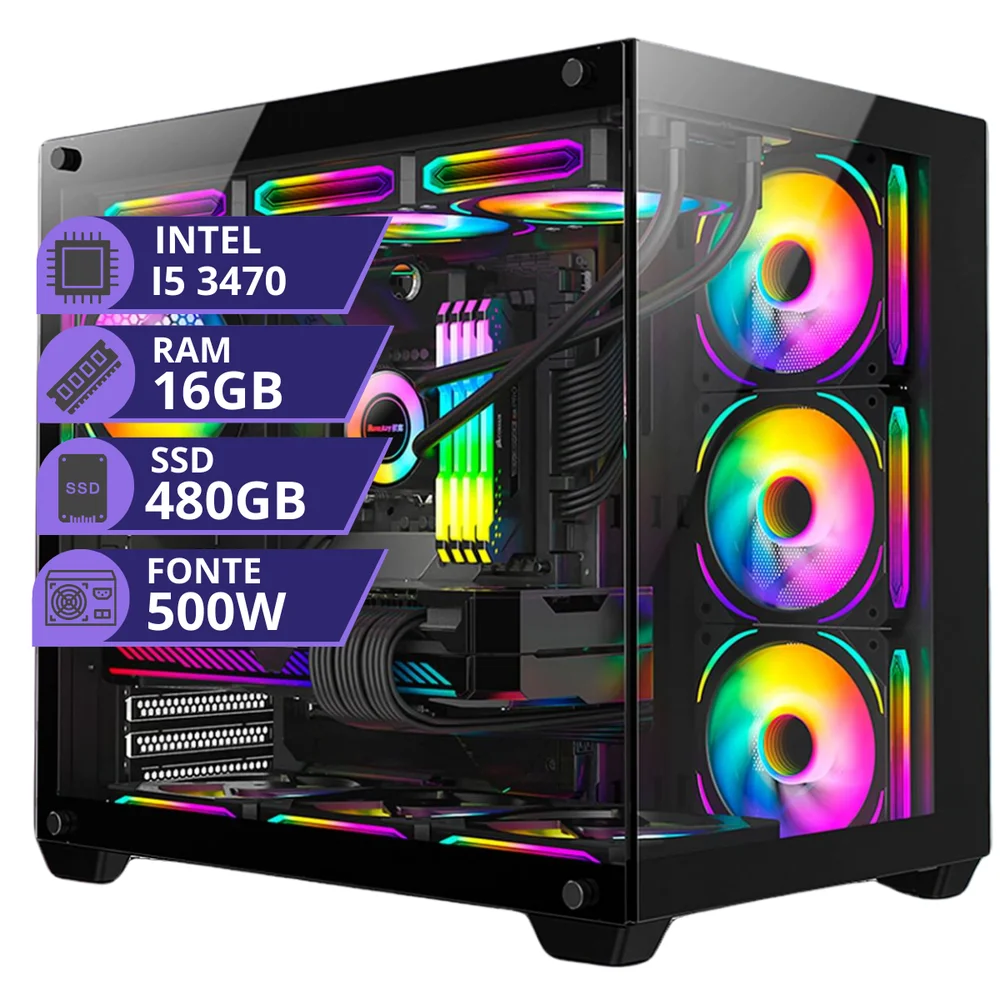 ゲーミングPC i5 6500 8GB SSD 256GB HDD1TB Computador-Gamer-Core-I5-6500-