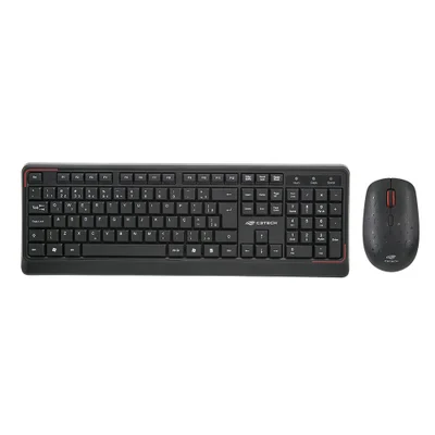 Kit Teclado E Mouse C3tech K-w70bk Wireless Abnt2 Perfil Baixo 1600dpi 4 Botões - Preto