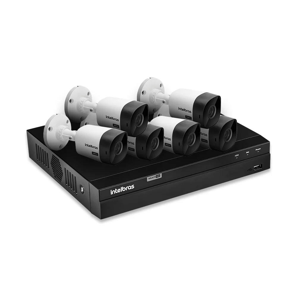 Imagem 3 de 4 do produto Kit 6 Câmeras De Segurança Intelbras Full Hd 1080p Com Dvr Mhdx 1208 1080p | Completo 100% Intelbras