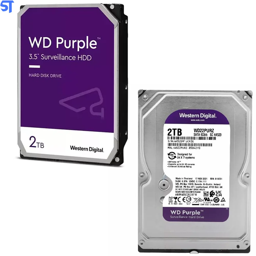 外付けハードディスク・ドライブ Western Digital WD Purple 2TB HDD Amazon | Western Digital パープル 2TB HDD OEM - WD20PURX